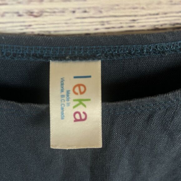 Leka Made in BC Blue Tunic Dress Linen XS Made In Victoria BC - Picture 3 of 5